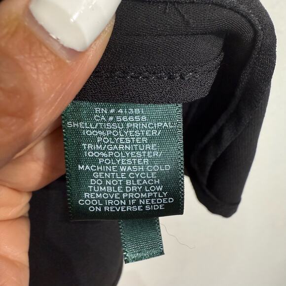 Lauren Ralph Lauren Black Blouse Sz 6P - Picture 6 of 11